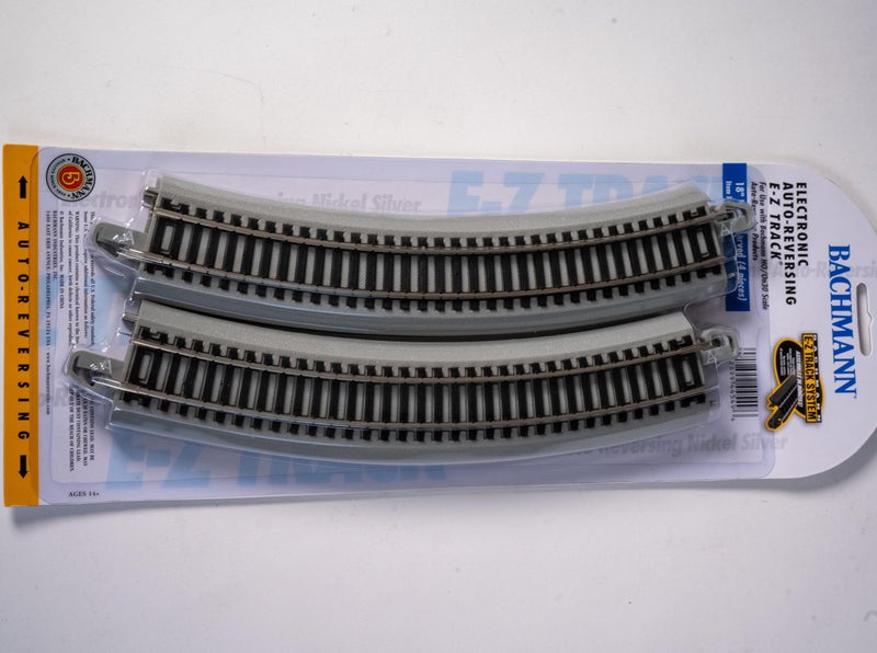 Bachmann Trains E-Z TRACK REVERSING 18" RADIUS CURVED (4/card) - NICKEL SILVER Rail With Grey Roadbed - HO Scale - Image 4